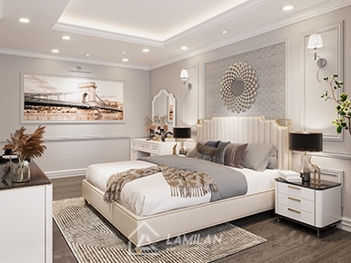 THIẾT KẾ NỘI THẤT PHÒNG NGỦ TÂN CỔ ĐIỂN SANG TRỌNG